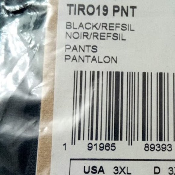 New Adidas Tiro19 Black Training Pants Reflective Silver Stripes Men's Size 3XL - Picture 5 of 10